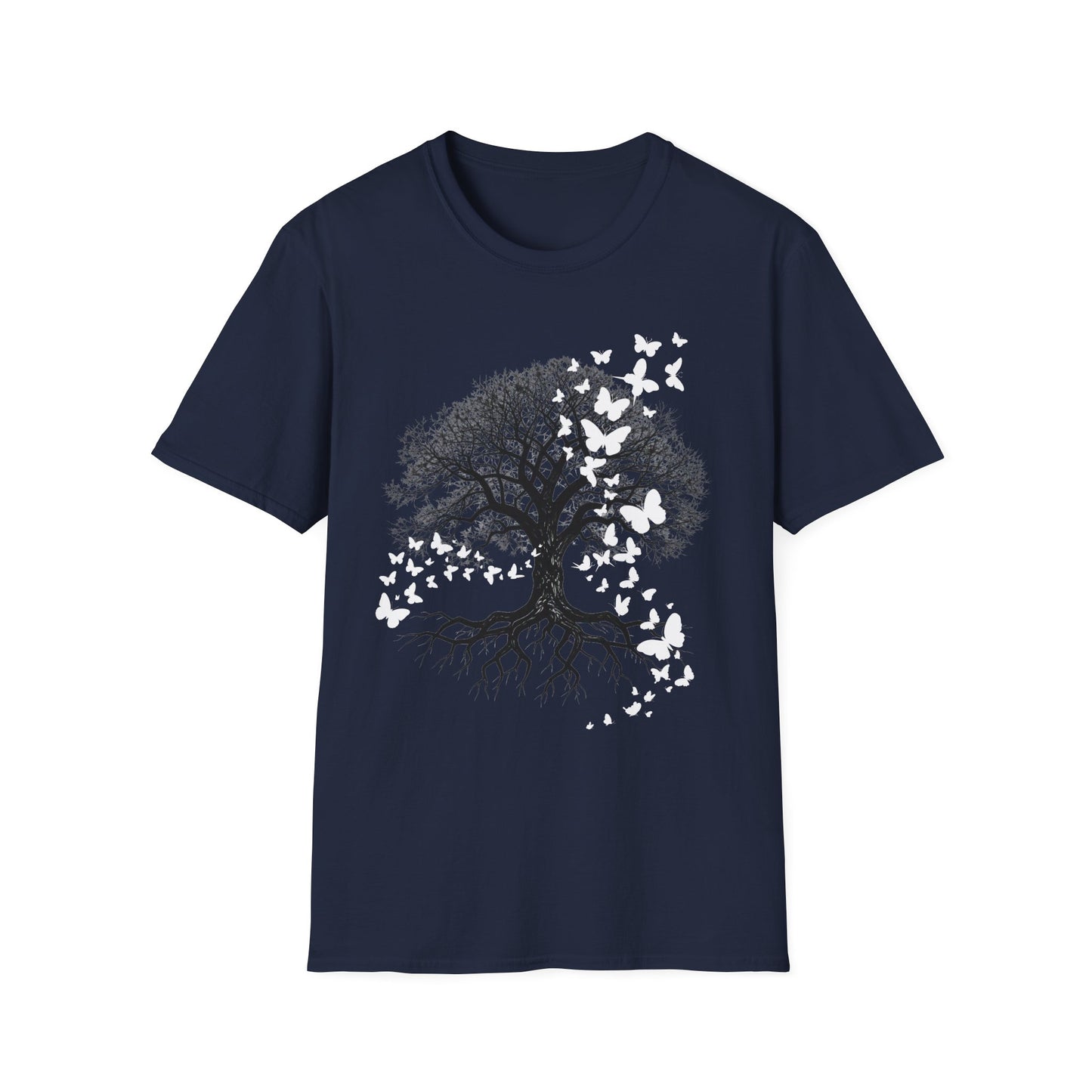 Butterfly Tree Graphic T‑Shirt — Nature Dreamscape Tee
