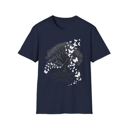 Butterfly Tree Graphic T‑Shirt — Nature Dreamscape Tee