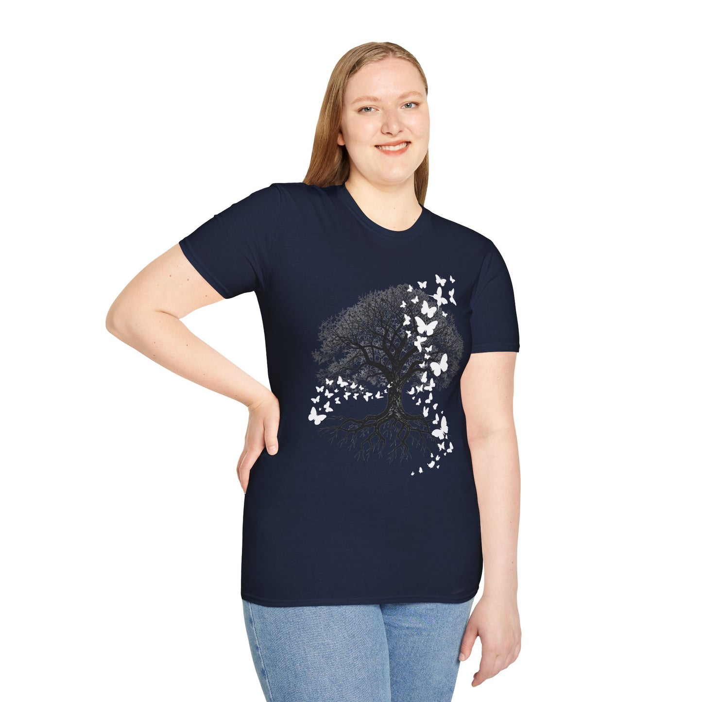 Butterfly Tree Graphic T‑Shirt — Nature Dreamscape Tee
