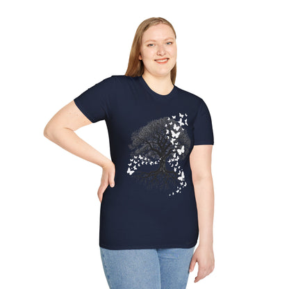 Butterfly Tree Graphic T‑Shirt — Nature Dreamscape Tee