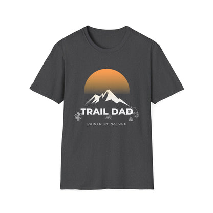 Trail Dad T-Shirt — Mountain Sunrise Hiking Tee for Outdoor Dads