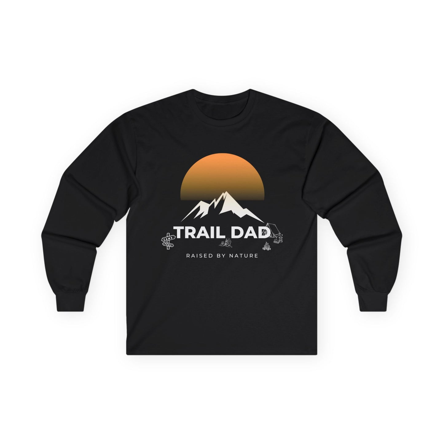 Trail Dad Long Sleeve Tee — Sunset Mountain Hiking Shirt
