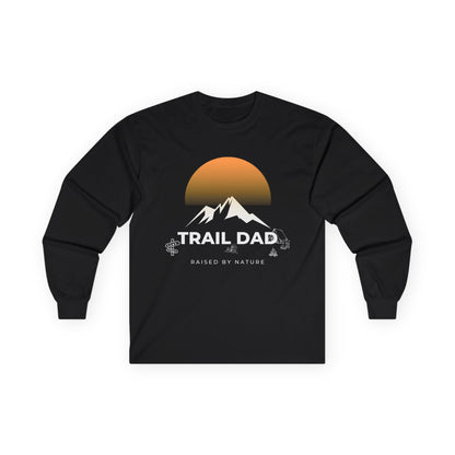 Trail Dad Long Sleeve Tee — Sunset Mountain Hiking Shirt