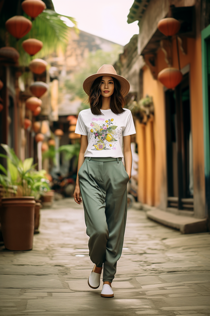 Lemon Blossom T-Shirt — Vintage Botanical Floral Graphic